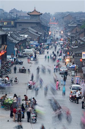 shanxi province - People in the historic old town, a UNESCO World Heritage Site, Pingyao City, Shanxi Province, China, Asia Stock Photo - Rights-Managed, Code: 841-03055495