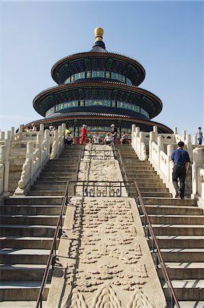 Sculptures sur pierres de delhaxhe escalier sur la salle de prière pour les bonnes récoltes dans le Temple du ciel, patrimoine mondial UNESCO, Beijing, Chine, Asie Photographie de stock - Rights-Managed, Code: 841-03055524