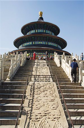 Danbi Stairway stone carvings on The Hall of Prayer for Good Harvests at The Temple of Heaven, UNESCO World Heritage Site, Beijing, China, Asia Stock Photo - Rights-Managed, Code: 841-03055524