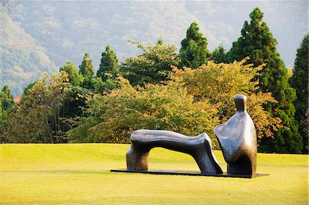 A reclining bronze sculpture at Chokokunomori Sculpture Park, Fuji Hakone National Park, Kanagawa Prefecture, Honshu Island, Japan, Asia Stock Photo - Rights-Managed, Code: 841-03055631