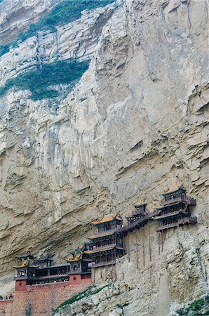 The Hanging Monastery dating back more than 1400 years in Jinlong Canyon, Shanxi province, China, Asia Stock Photo - Rights-Managed, Code: 841-03055674