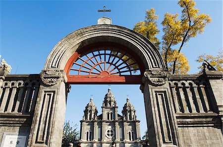 simsearch:841-03067065,k - St. Josephs Church (the East Church) built in 1655 during the reign of Shunzhi, Wangfujing Shopping Street, Beijing, China, Asia Stock Photo - Rights-Managed, Code: 841-03055815