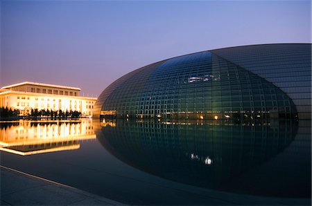 paul andreu - The National Grand Theatre Opera House (The Egg) designed by French architect Paul Andreu, Beijing, China, Asia Stock Photo - Rights-Managed, Code: 841-03055827