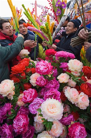 A flower market at Changdian Street Fair during Chinese New Year, Spring Festival, Beijing, China, Asia Stock Photo - Rights-Managed, Code: 841-03055874
