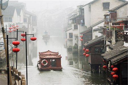 riverside - Traditional old riverside houses in Shantang water town, Suzhou, Jiangsu Province, China, Asia Stock Photo - Rights-Managed, Code: 841-03055884