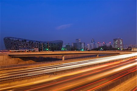 simsearch:841-03055646,k - Car light trails at the National Stadium, 2008 Beijing Olympic venue, Beijing, China, Asia Stock Photo - Rights-Managed, Code: 841-03056025