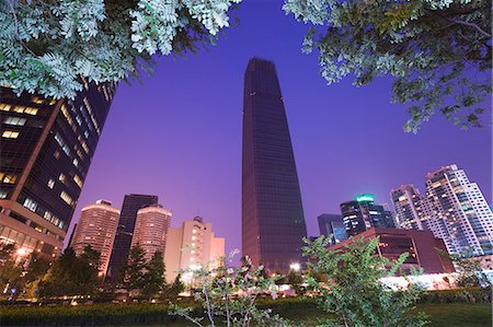 park nobody night - World Trade Center Phase 3 building, at 330m Beijing's tallest building, Guomao district, Beijing, China, Asia Stock Photo - Rights-Managed, Code: 841-03056096