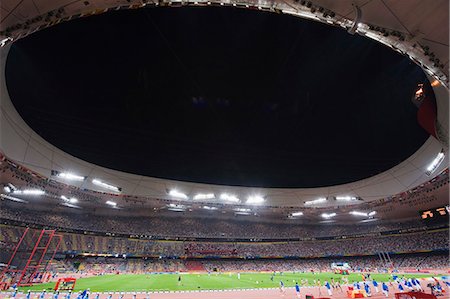 Inside the Birds Nest National Stadium during the 2008 Olympic Games, athletics competition, Beijing, China, Asia Stock Photo - Rights-Managed, Code: 841-03056114