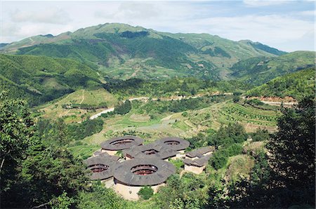 round house - Hakka Tulou round earth buildings, UNESCO World Heritage Site, Fujian Province, China, Asia Foto de stock - Con derechos protegidos, Código: 841-03056113