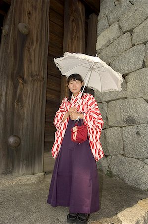 simsearch:841-03056246,k - Traditionally dressed castle guides, Matsuyama castle, Matsuyama city, Shikoku, Japan, Asia Fotografie stock - Rights-Managed, Codice: 841-03056273