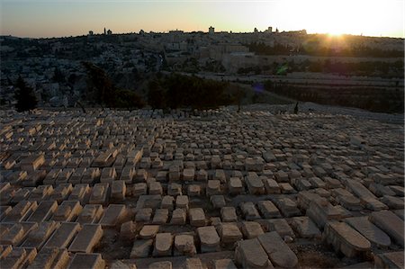 Sunset, Jewish Cemetery, Mount of Olives, Jerusalem, Israel, Middle East Stock Photo - Rights-Managed, Code: 841-03056341