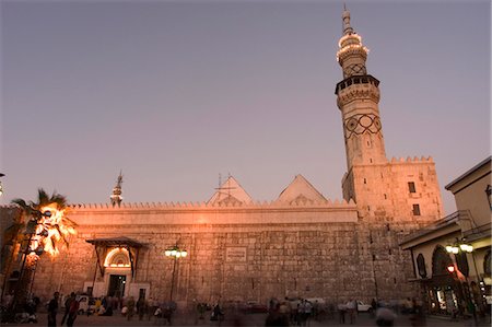 simsearch:841-03676628,k - Grande mosquée des Omeyyades dans la soirée, patrimoine mondial UNESCO, Damas, Syrie, Moyen Orient Photographie de stock - Rights-Managed, Code: 841-03056579