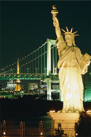 Odaiba harbour, Rainbow Bridge, Tokyo, Japan Stock Photo - Rights-Managed, Code: 841-03056573