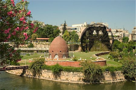 syrier - Water wheel on the Orontes River, Hama, Syria, Middle East Foto de stock - Con derechos protegidos, Código: 841-03056588