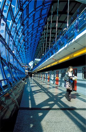 Interior of modern Cermy Most metro station, Prague, Czech Republic, Europe Stock Photo - Rights-Managed, Code: 841-03056837