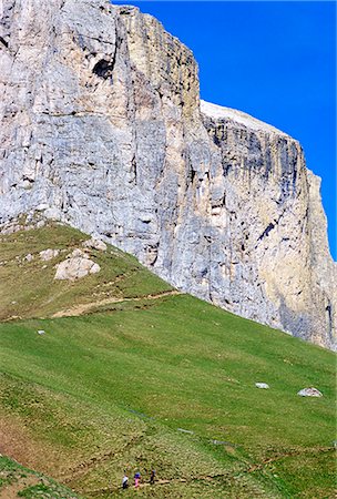 simsearch:841-03061054,k - Walkers on trail above Sella Pass, 2244m, Dolomites, Alto Adige, Italy, Europe Stock Photo - Rights-Managed, Code: 841-03056874