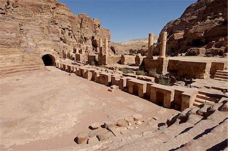 Nabatean Theatre, Petra, UNESCO World Heritage Site, Jordan, Middle East Foto de stock - Direito Controlado, Número: 841-03057596