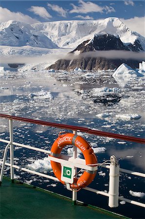 ship deck with life ring - Antarctic Dream ship, Gerlache Strait, Antarctic Peninsula, Antarctica, Polar Regions Stock Photo - Rights-Managed, Code: 841-03057729