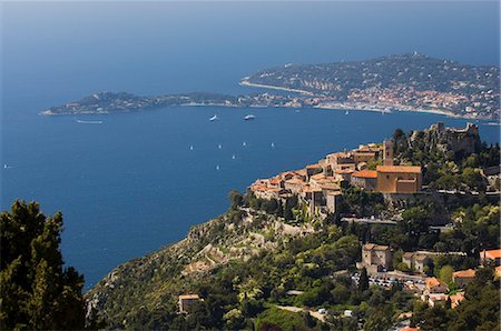 eze france - Eze village and Cap Ferrat, Alpes Maritimes, Provence, Cote d'Azur, French Riviera, France, Mediterranean, Europe Stock Photo - Rights-Managed, Code: 841-03057957