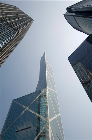 Skyscrapers, left to right, Cheung Kong Centre, Bank of China Tower and Citibank Tower, Central district, Hong Kong, China, Asia Foto de stock - Con derechos protegidos, Código: 841-03058040