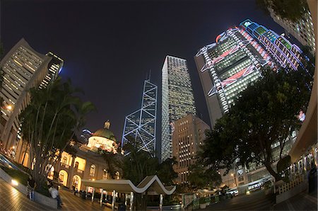 Statue Square, Old Supreme Court Building in front of the Bank of China Tower, Cheung Kong Centre and Sin Hua Bank, Central district, Hong Kong, China, Asia Stock Photo - Rights-Managed, Code: 841-03058061