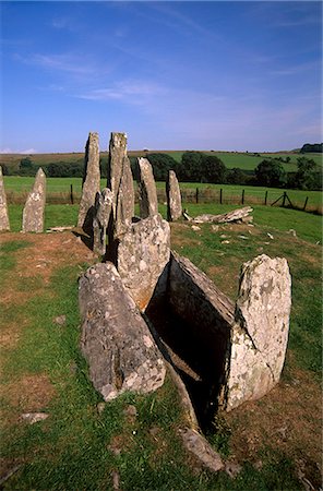 dumfries and galloway - Cairnholy I Chambered cairn dating from the Neolithic and Bronze age, near Creetown, Dumfries and Galloway, Scotland, United Kingdom, Europe Foto de stock - Direito Controlado, Número: 841-03064024