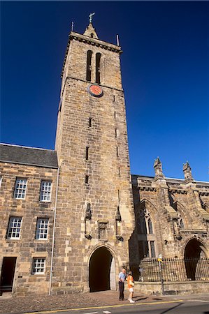 simsearch:841-03064120,k - St. Salvator's Chapel and clock tower, St. Andrews University, the oldest in Scotland, founded in 1413, St. Andrews, Fife, Scotland, United Kingdom, Europe Foto de stock - Direito Controlado, Número: 841-03064122