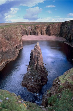 shetland islands - Christie's Hole, eroded volcanic rock coast of Papa Stour (Great Island of the Priests), Shetland Islands, Scotland, United Kingdom, Europe Stock Photo - Rights-Managed, Code: 841-03064250