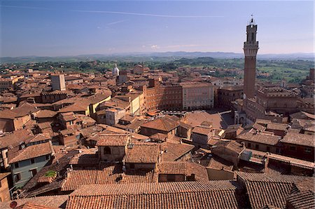 palazzo pubblico - Piazza del Campo and Palazzo Pubblico, Siena, UNESCO World Heritage Site, Tuscany, Italy, Europe Foto de stock - Con derechos protegidos, Código: 841-03064521