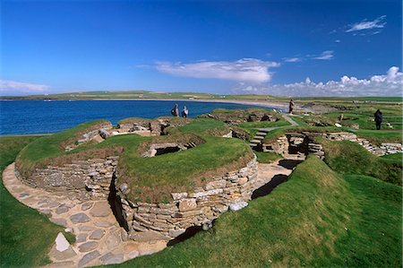 Skara Brae, neolithic village dating from between 3200 and 2200 BC, UNESCO World Heritage Site, Mainland, Orkney Islands, Scotland, United Kingdom, Europe Stock Photo - Rights-Managed, Code: 841-03064655