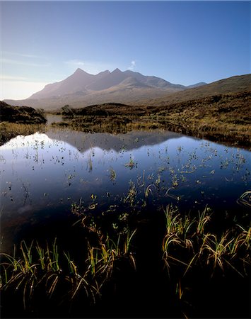 simsearch:841-03064742,k - Loch nan Eilean, Sgurr nan Gillean, 964 m, plage de Black Cuillins, près de Sligachan, Isle of Skye, Hébrides intérieures en Écosse, Royaume-Uni, Europe Photographie de stock - Rights-Managed, Code: 841-03064699