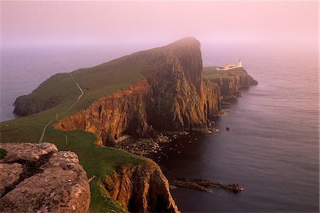 Neist Point lighthouse, the westernmost point of Skye, Duirinish, Isle of Skye, Inner Hebrides, Scotland, United Kingdom, Europe Stock Photo - Rights-Managed, Code: 841-03064728