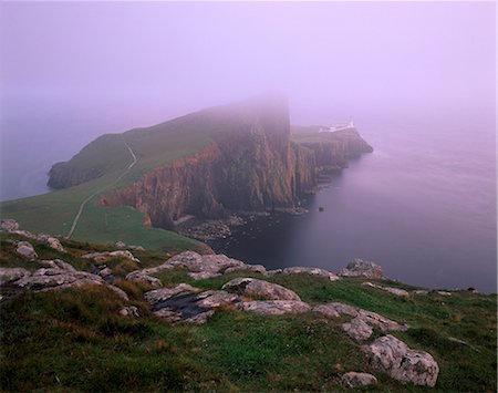 Neist Point lighthouse, the westernmost point of Skye, Duirinish, Isle of Skye, Inner Hebrides, Scotland, United Kingdom, Europe Foto de stock - Con derechos protegidos, Código: 841-03064720