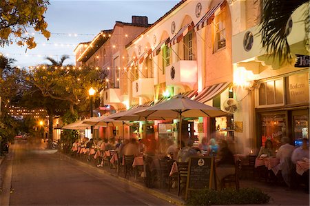 pictures of outdoor cafes miami - Espanola Way, Miami Beach, Florida, United States of America, North America Stock Photo - Rights-Managed, Code: 841-03064975