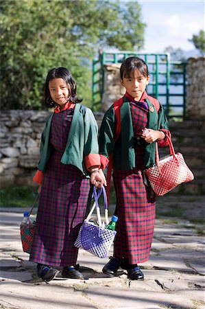 Schoolgirls, Paro, Bhutan, Asia Stock Photo - Rights-Managed, Code: 841-03065005