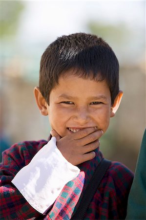 paro - Bhutanese boy in school uniform, Paro, Bhutan, Asia Stock Photo - Rights-Managed, Code: 841-03065003