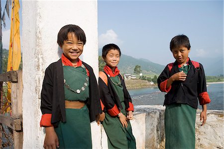 Schoolgirls, Punakha, Bhutan, Asia Stock Photo - Rights-Managed, Code: 841-03065096