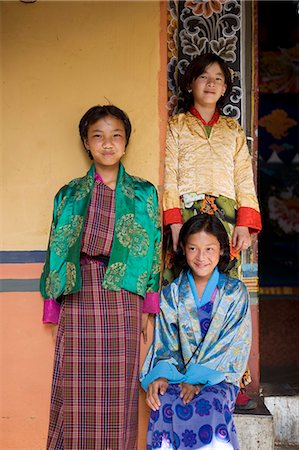 Bhutanese girls, Paro Dzong, Paro, Bhutan, Asia Stock Photo - Rights-Managed, Code: 841-03065160