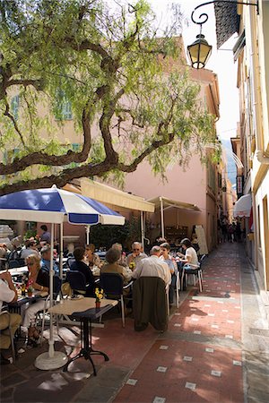 Cafe in the old town, Monaco, Cote d'Azur, Europe Stock Photo - Rights-Managed, Code: 841-03065438