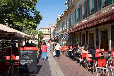 french sidewalk cafe - Nice, Alpes Maritimes, Provence, Cote d'Azur, French Riviera, France, Europe Stock Photo - Rights-Managed, Code: 841-03065481