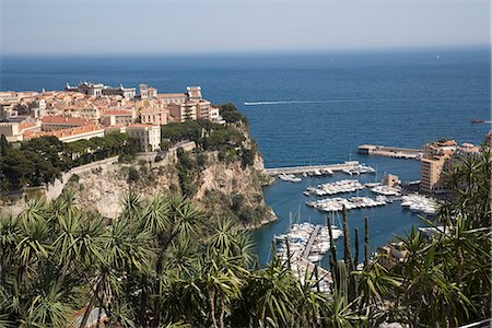 Monaco-Ville and the port of Fontvieille, Monaco, Cote d'Azur, Mediterranean, Europe Stock Photo - Rights-Managed, Code: 841-03065534