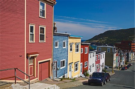 Maisons colorées en Amérique du Nord de Saint-Jean Terre-Neuve, Québec, Photographie de stock - Rights-Managed, Code: 841-03065560