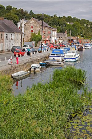 Boote auf den River Barrow, Graignamanagh Stadt, Grafschaft Carlow, Leinster, Irland, Europa Stockbilder - Lizenzpflichtiges, Bildnummer: 841-03065788