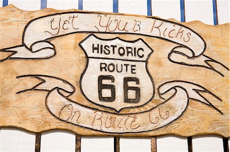 route 66 sign - Memorabilia, Route 66 Motel, Barstow, California, United States of America, North America Stock Photo - Rights-Managed, Code: 841-03065802