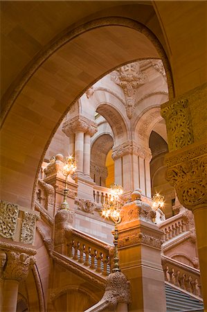 Million Dollar escalier, State Capitol Building, Albany, New York État, États-Unis d'Amérique, Amérique du Nord Photographie de stock - Rights-Managed, Code: 841-03065852