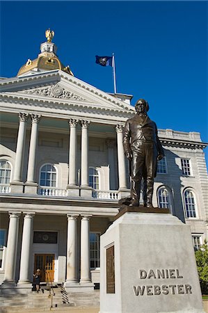Daniel Webster statue, State Capitol, Concord, New Hampshire, New England, United States of America, North America Stock Photo - Rights-Managed, Code: 841-03065883