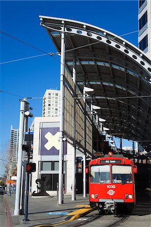 Broadway trolley station, San Diego, Californie, États-Unis d'Amérique, Amérique du Nord Photographie de stock - Rights-Managed, Code: 841-03065892