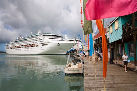 Cruise ships, Heritage Quay, St. Johns, Antigua Island, Antigua and Barbuda, Leeward Islands, Lesser Antilles, West Indies, Caribbean, Central America Stock Photo - Rights-Managed, Code: 841-03065982