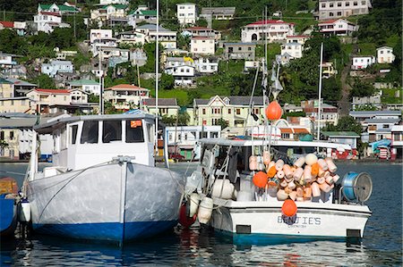 Fishing boats in Carenage Harbour, St. George's, Grenada, Windward Islands, Lesser Antilles, West Indies, Caribbean, Central America Stock Photo - Rights-Managed, Code: 841-03066105