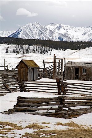 Ranch and Sawatch Range, Leadville City, Rocky Mountains, Colorado, United States of America, North America Stock Photo - Rights-Managed, Code: 841-03066168
